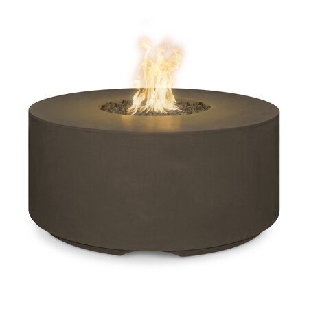The Outdoor Plus 46 Round Florence Fire Pit - GFRC Concrete - Chocolate - Match Lit - Natural Gas OPT-FL4620-CHC-NG